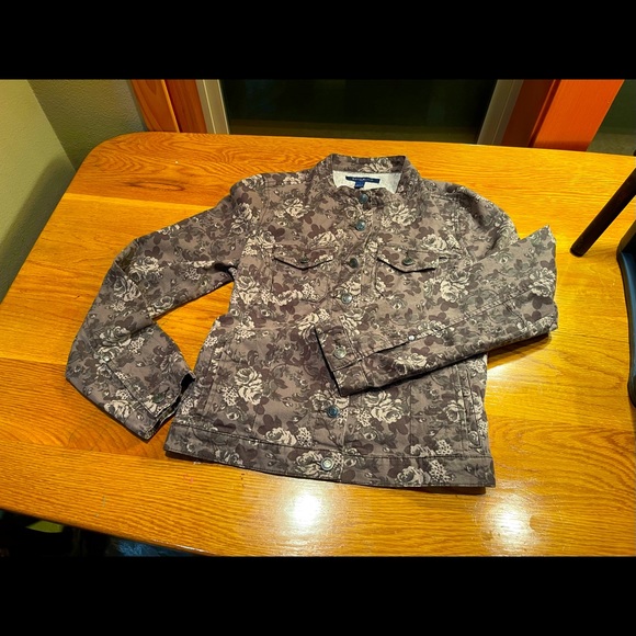 Bandolino denim jacket w/lovely tones of brown cream & grey Size L New, unworn! - Picture 5 of 15